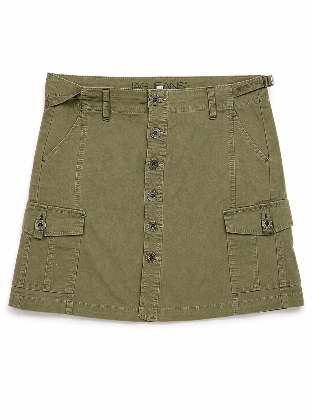 JAG Y2K Olive Cargo Mini Skirt Utility Safari Army Green Gorpcore